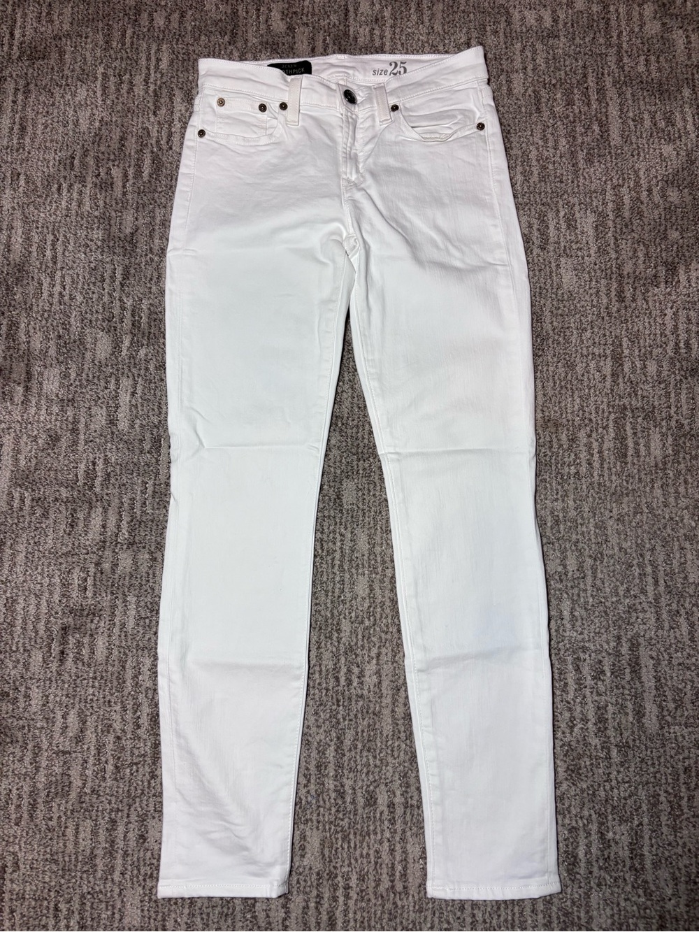 J. Crew Toothpick Slim White Skinny Jeans - Stretch jeans - size 25